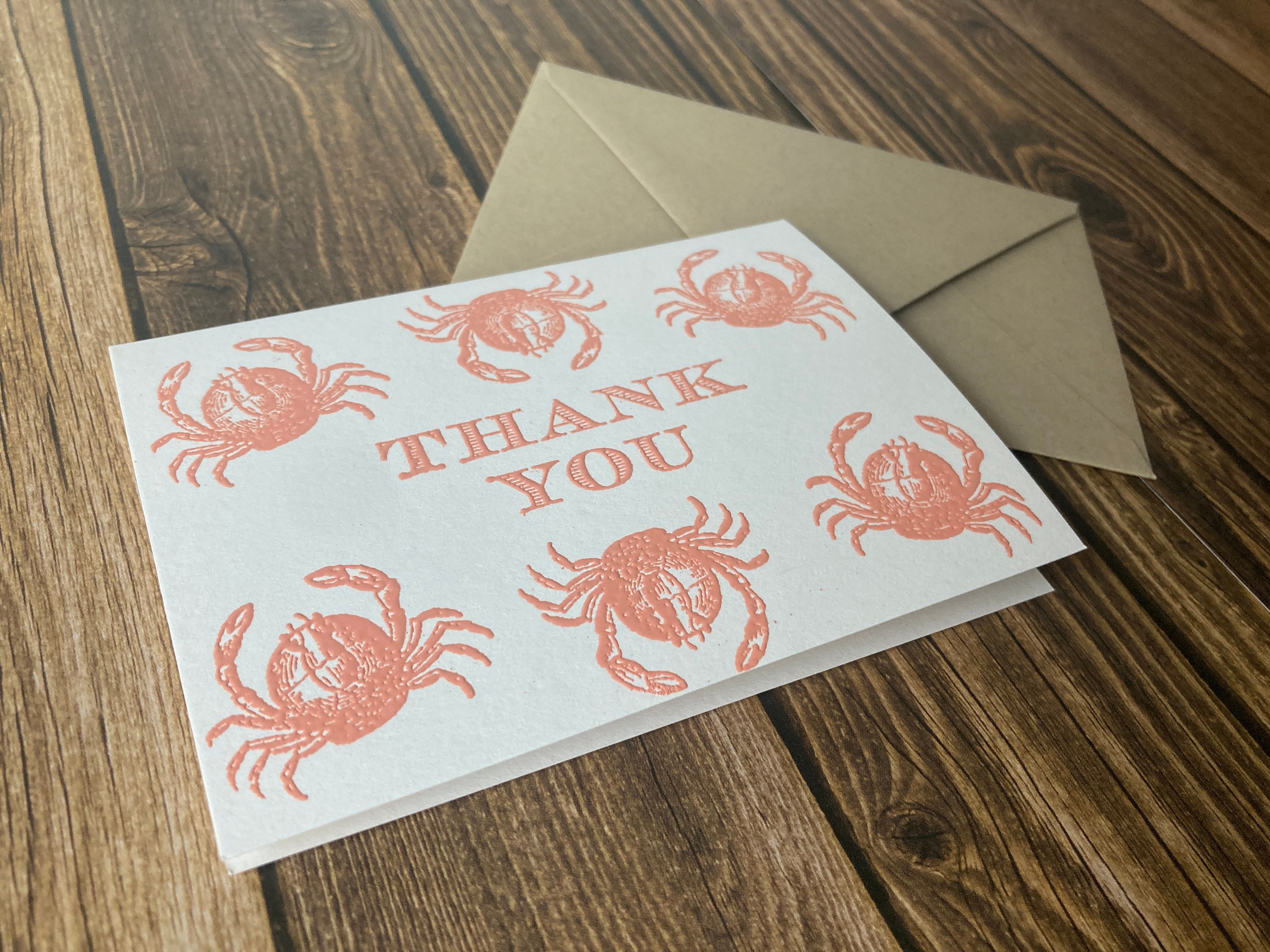 Crab card cards with crabs crab thank you cards crab Etsy