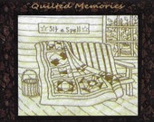 Quilted Memories - Sit a Spell - Redwork Hand Embroidery Pattern by Beth Ritter - Instant Digital Download