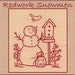 Redwork Snowmen - June - Redwork Hand Embroidery Pattern by Beth Ritter - Instant Digital Download