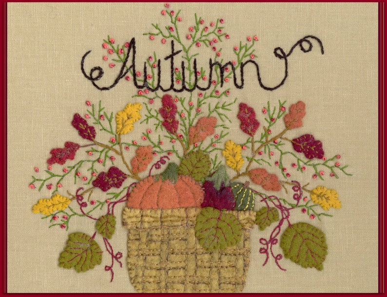 Wool Seasons Autumn Wool Applique Pattern by Beth Ritter Etsy