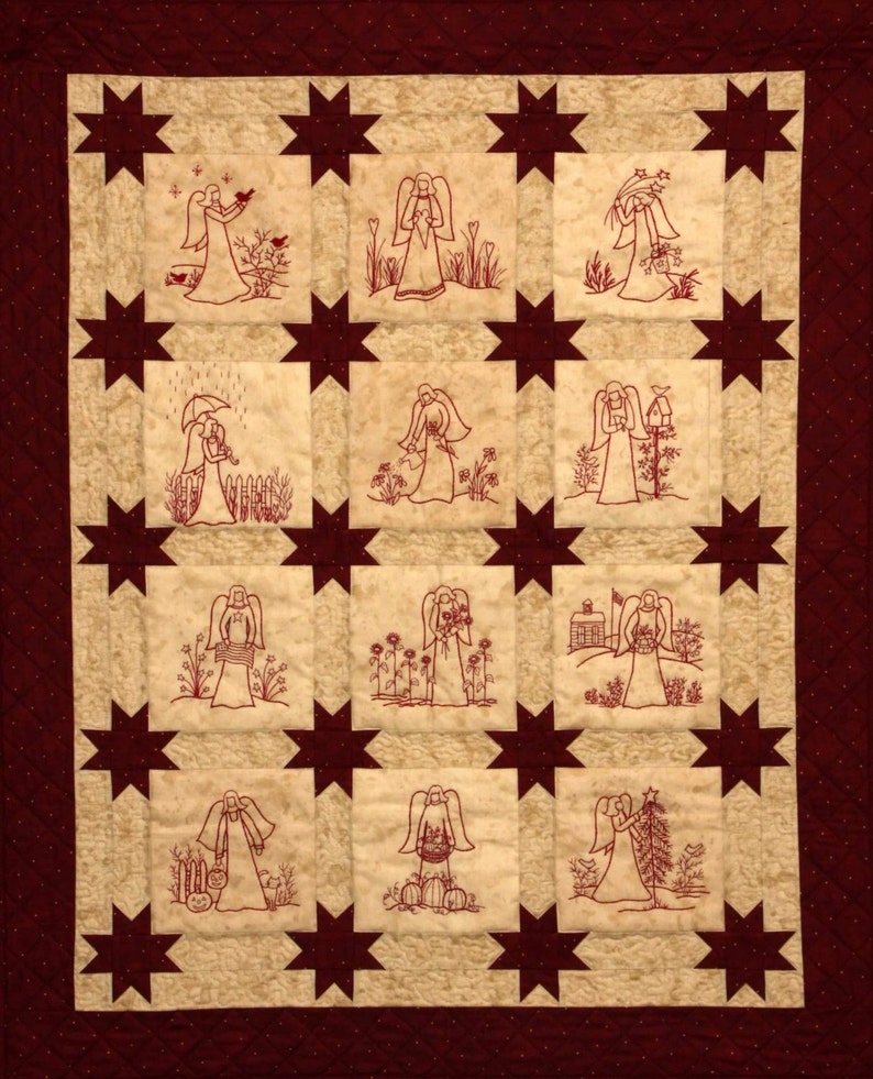 52+ Hand Embroidered Embroidery Quilt Blocks JPG Images