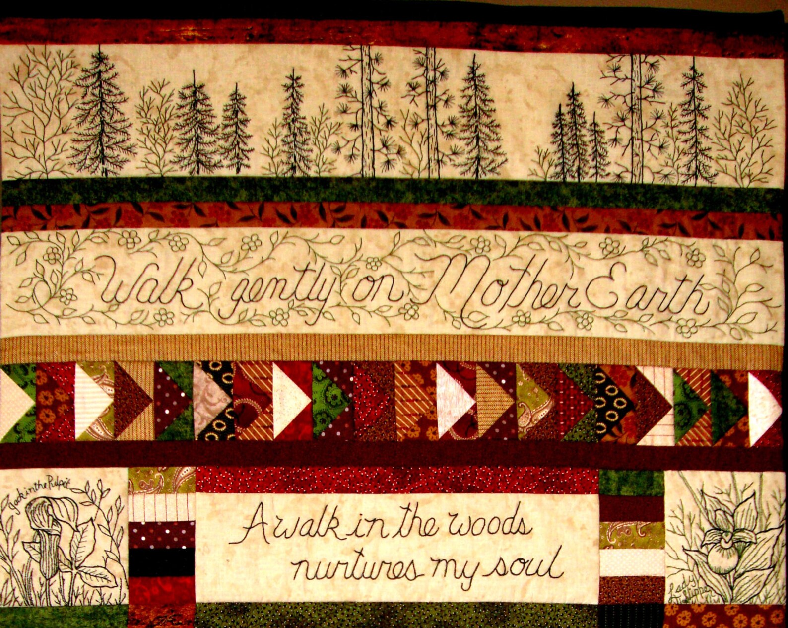 Woodland Walk in Earth Tones Quilt Pattern 12 Hand Etsy