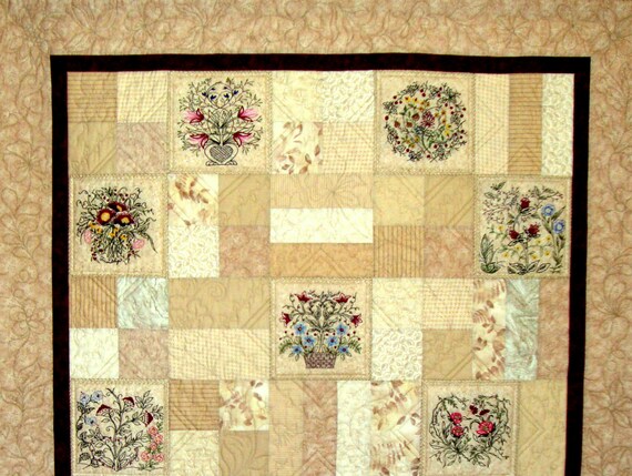 Hearts And Vines Quilt Pattern With 10 Floral Hand Embroidery Patterns A Label Pattern By Beth Ritter Instant Digital Download