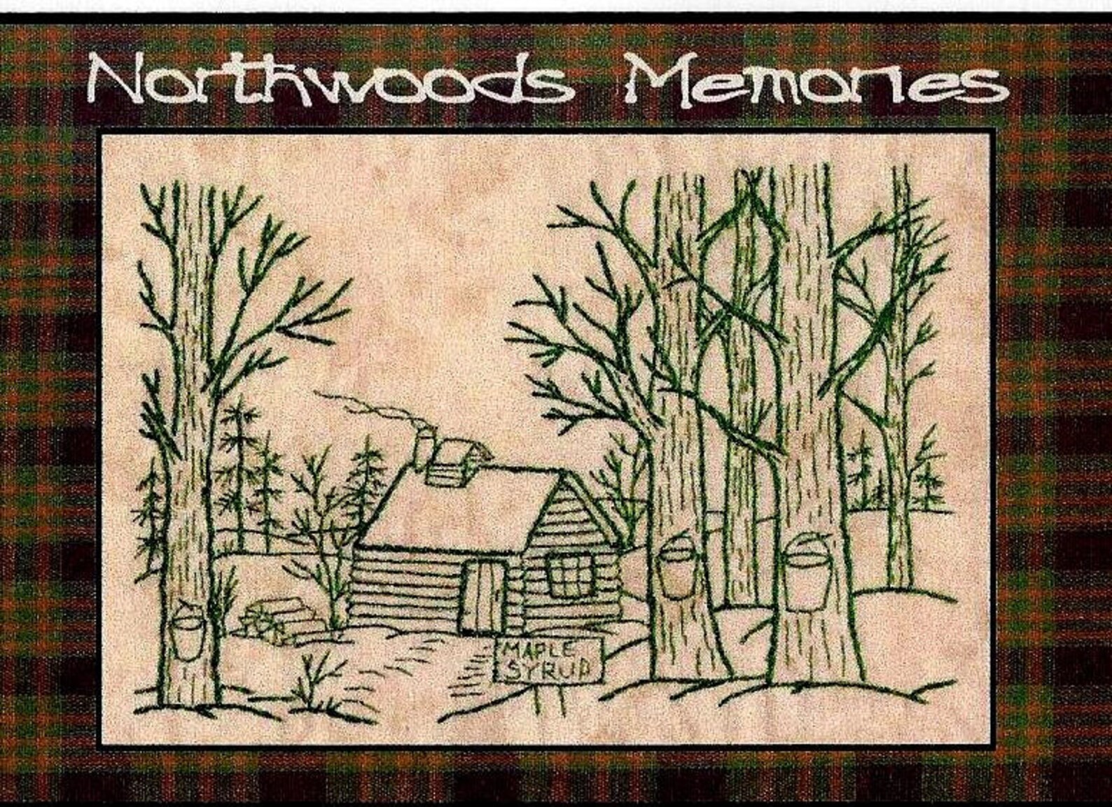 Northwoods Memories Maple Syrup Redwork Hand Embroidery Etsy