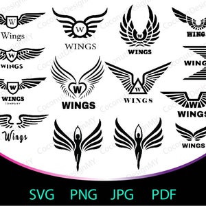 14 Wings SVG Bundle svg Files for Cricut Angel Wings SVG Wings Png, Angel Wings Clip Art, Wings Cut File For Silhouette, Wings Svg memorial