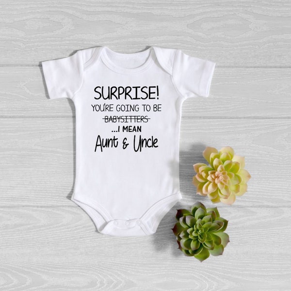Aunt Onesie®- Aunt and Uncle Onesie® - Baby Reveal Bodysuit - Pregnancy Announce Aunt and Uncle - Baby Announcement Aunt and Uncle