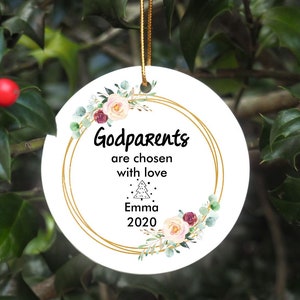 Godparents ornament gift - Personalized godparent gift - Baptism godparent gift - New godparent ornament - Godparent Keepsake Gift