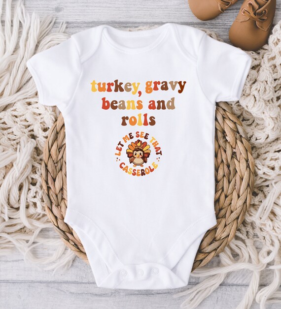 Funny Thanksgiving Baby Onesie - I'll Just Have The Breast Please Turkey Outfit