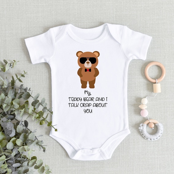 wat betreft sjaal Bezet My Teddy Bear and I Talk Crap About You Onesie® Funny Trash - Etsy België