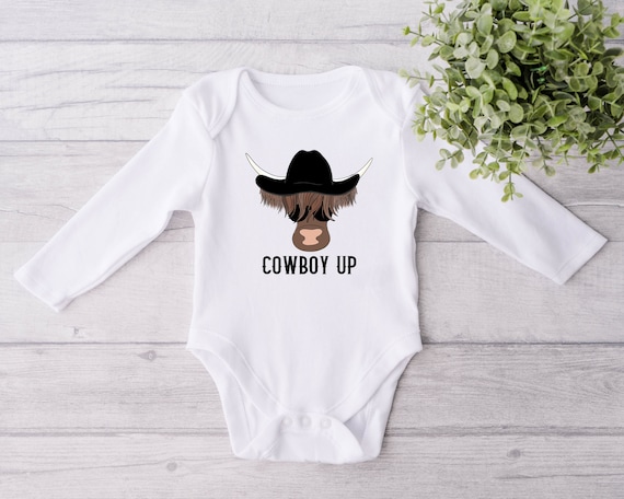 Cowboy up Onesie® Cute Highland Cow With Hat Baby Bodysuit Little Cowboy  Country Farm Baby Baby Boy Shower Gift Newborn Boy -  Norway