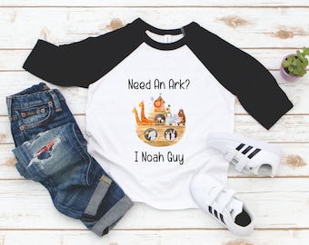 Noahs Ark Shirt - Bible Verse Tee - I Noah Guy Toddler Raglan - Need An Ark? Bible School tee - Religious Kid Shirt - Birthday Gift Boy Girl