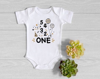 First Birthday Baby ONESIES® Brand Bodysuit - New Year Baby 1st Birthday - Countdown to Birthday - 1 Year Old Baby - 1st Birthday Bodysuit