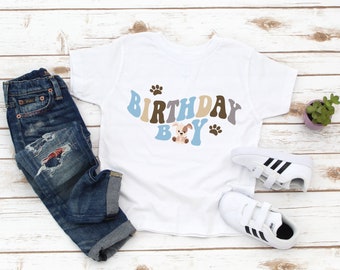 Birthday Boy Kids Shirt - Cute Puppy Dog Birthday Boy Toddler Tee - Birthday Gift Boy - Grandson Gift - Puppy Dog Birthday Theme