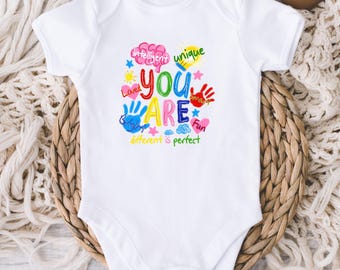 Autism Baby ONESIE® Bodysuit - Autism Awareness - Autism Baby Shirt - You Are Perfect - Autism Inclusion Matters - Downs Syndrome Baby