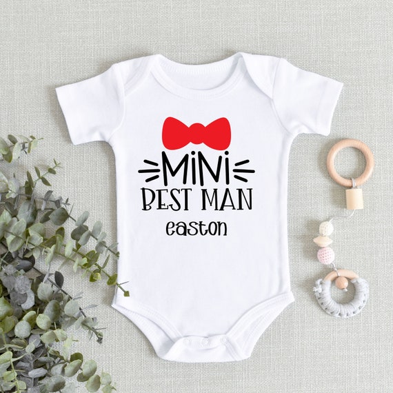 Mini Best Man Baby ONESIES® Brand Bodysuit Ring Security Bodysuit Ring  Bearer Gift Bridal Party Shirts for Kids