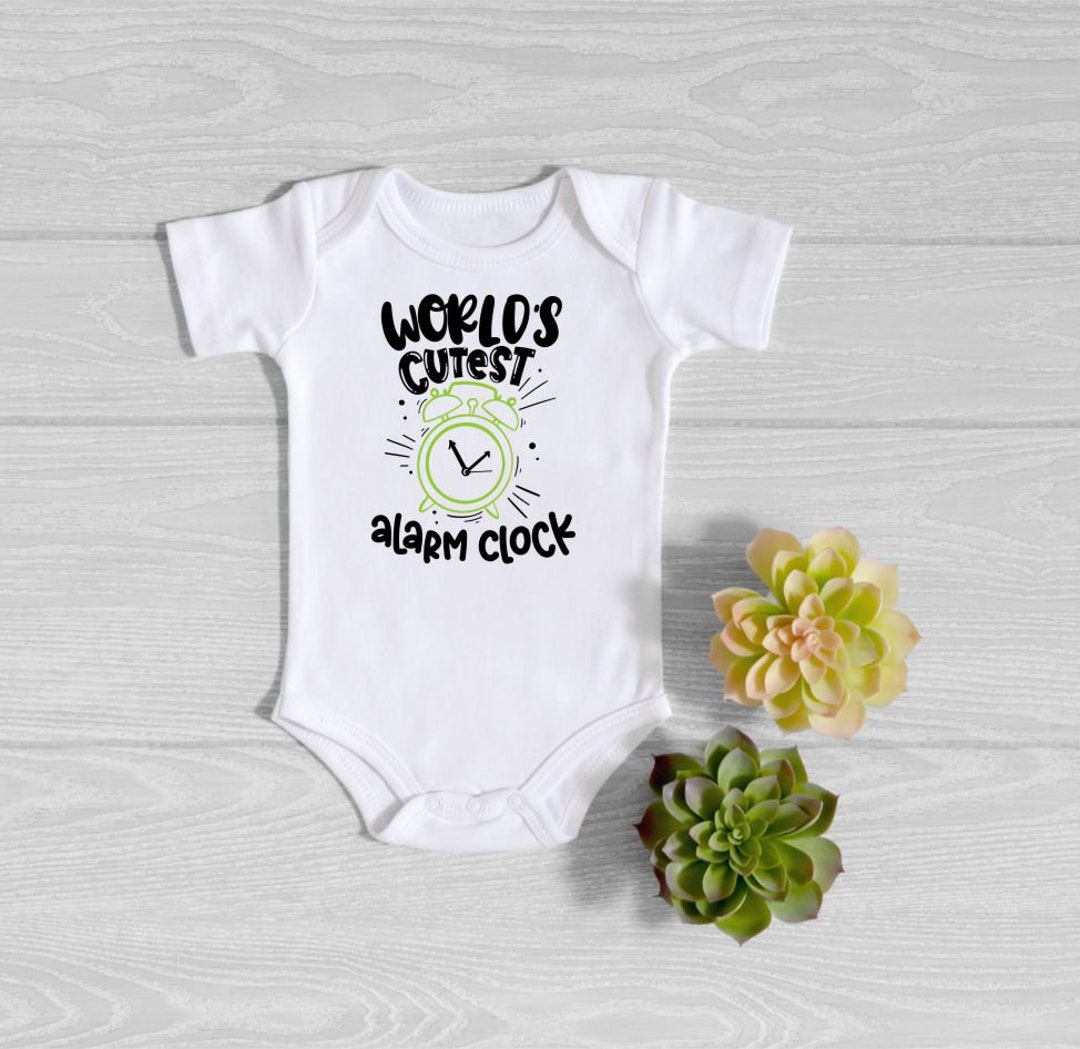 World's Cutest Alarm Clock Baby Onesies® Bodysuit Funny No Sleep Baby
