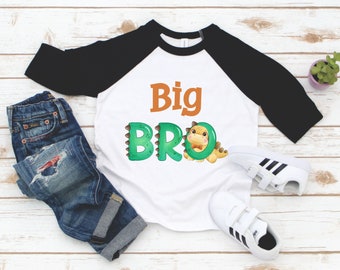 Big Brother Kids Shirt - Big Bro Dinosaur Teet - Sibling Shirt - Pregnancy Reveal - Baby Announce - Brother gift