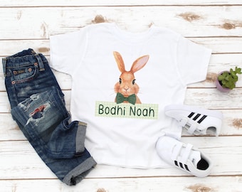 Boys Easter Bunny Shirt - Personalized Name Easter Bunny Toddler Boy Tee - Cute Easter Shirt Boy - Grandson Easter Gift - Boy Easter Gift