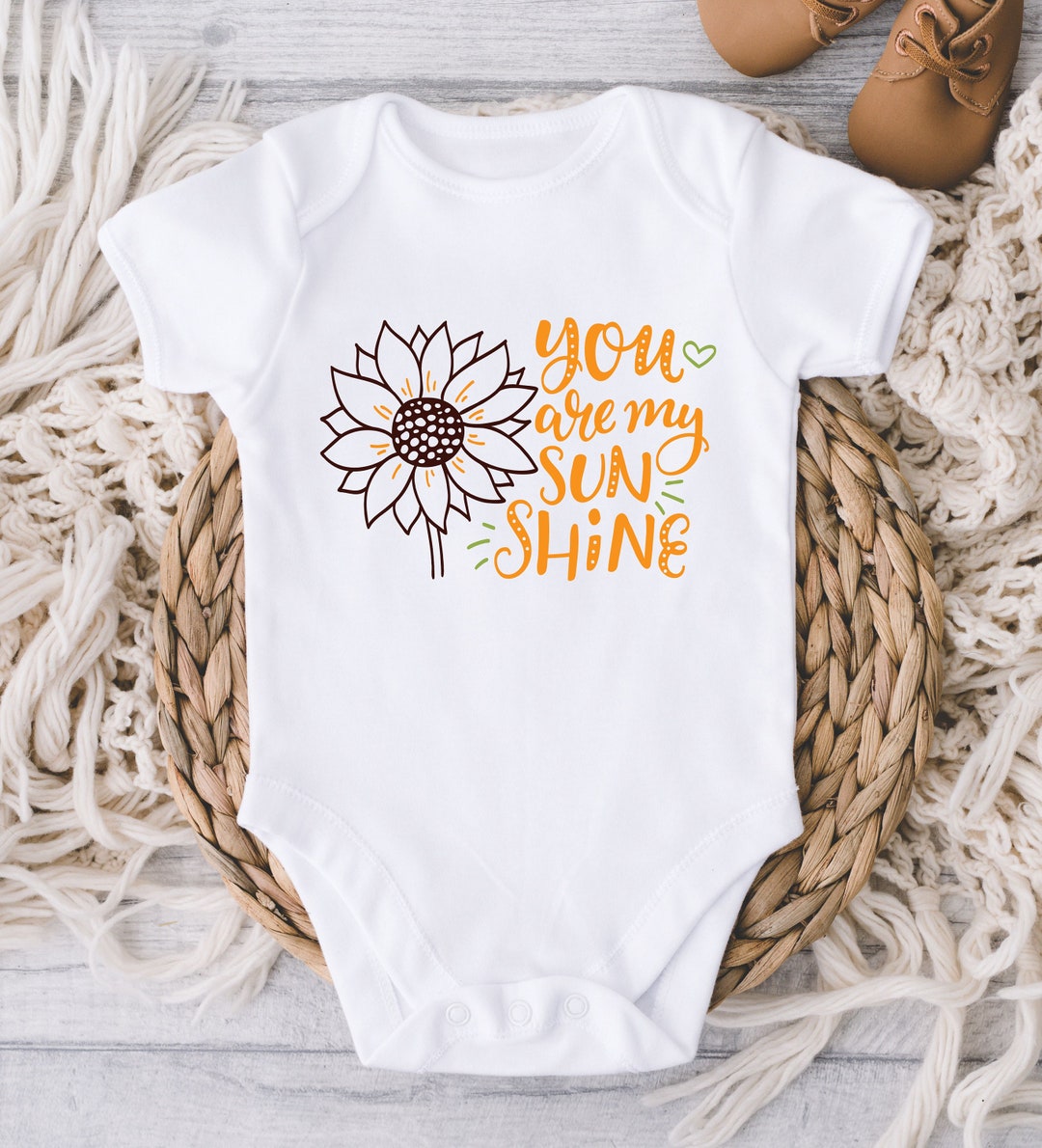 You Are My Sunshine Baby ONESIES® Brand Bodysuit Sunflower Baby Bodysuit  Sunflower Baby Girl Baby Shower Gift New Grandbaby