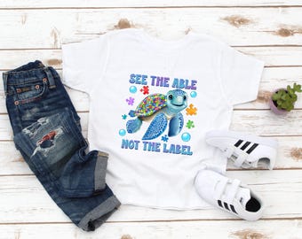 Autism Awareness Kids Shirt - See The Able - Cute Autism Toddler Shirt - Inclusion Matters - It's Okay To Be Different - Neurodiversity