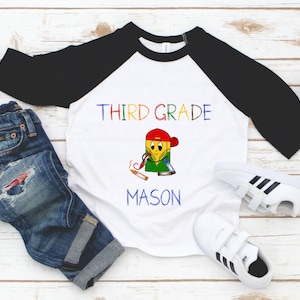 Third Grade Boys Tee - Personalized Name Boys Back to School Shirt - First Day of School Shirt - First Day of School - 3rd Grade Boy Gift