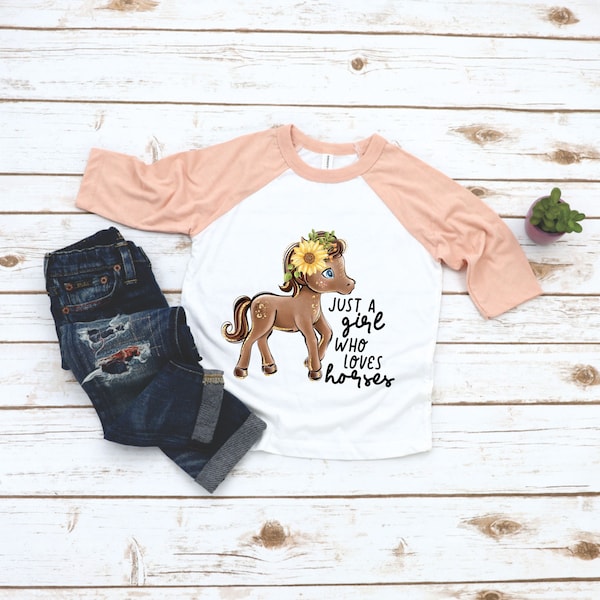 Just A Girl Who Loves Horses Toddler Shirt - Cute Horse Lover Tee - Horse Girl - Farm Girl - Horse riding Shirt - Gift for girl