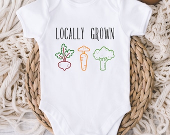 Locally Grown Baby ONESIES® Bodysuit - Vegetable Baby Bodysuit - Foodie Baby - Farmers Market - Baby Shower Gift - New Baby Boy Girl Gift