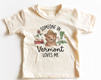 Someone In Vermont Loves Me Kids Shirt - Cute Vermont Bear Toddler Tee