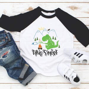 Smores Dinosaur Shirt - Funny Camping Boy Girl Shirt - Dino Smore Campfire Tee - Birthday Gift Boy - Gift Toddler Girl - Grandson Gift