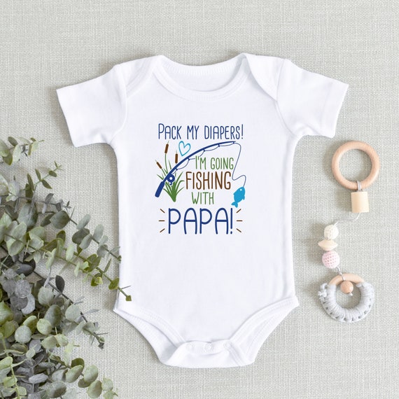 Papa's Fishing Buddy Onesies® Bodysuit - New Fishing Buddy - Pack My  Diapers I'm Going Fishing With Papa - Cute Baby - Baby Shower Boy