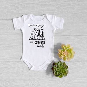 Grandma and Grandpa&#39;s Little Camping Buddy Onsie - Baby Camping bodysuit - Baby Shower gift