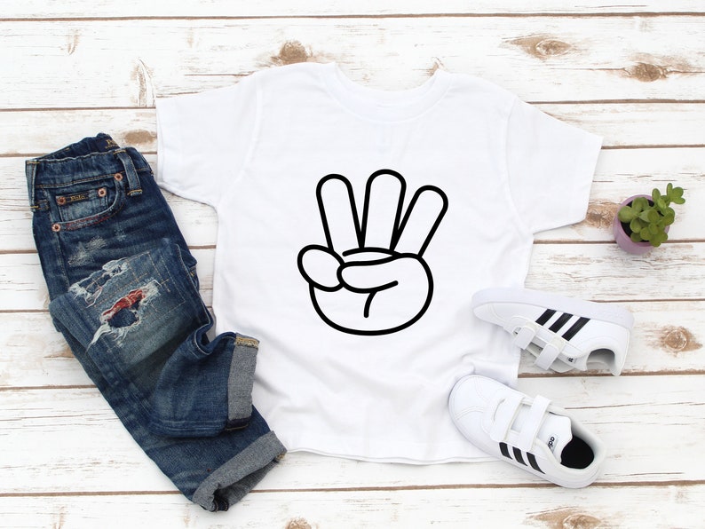 3rd Birthday Shirt Boy Girl 3 Fingers Three Birthday Tee - Etsy