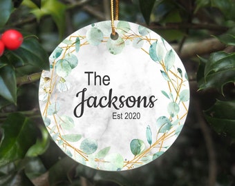 First Christmas Married Ornament - Our First Christmas as Mr and Mrs - Personalized Wedding Gift - Housewarming Gift Newlyweds