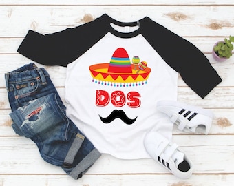 Dos Birthday Shirt -  Spanish Birthday 2 - Dos Fiesta Party - 2 year old boy - 2nd Birthday Boy