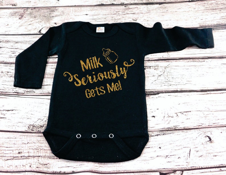 Milk Gets Me baby bodysuit Glitter Boy Girl Bodysuit infant shirt baby shower gift glitter kids fashion shirt new mom gift take home