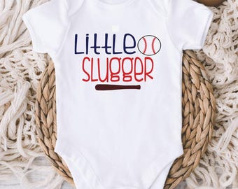 Little Slugger Baby ONESIE® - Cute Baseball Bodysuit - Baseball Lover Gift - New Baby Boy Gift - Baby Shower Gift - Newborn Boy - New Player