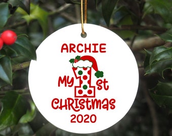 My First Christmas Name Ornament - Baby's First Christmas - Personalized Christmas Ornament - Custom Name Christmas Ornament For Boy or Girl