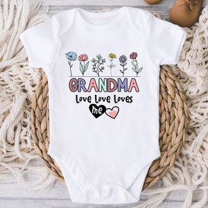 Grandma Baby ONESIES® Brand Bodysuit - My Grandma Loves Me Bodysuit - New Grandma Baby - Grandma Gift from Baby - New Grandbaby Gift baby