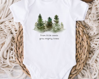 From Little Seeds Grow Mighty Trees Onesies® Bodysuit - Tiny Seeds Bodysuit - Adventure - Nature - Outdoors - Baby Shower Gift Girl Boy