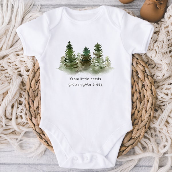 From Little Seeds Grow Mighty Trees Onesies® Bodysuit - Tiny Seeds Bodysuit - Adventure - Nature - Outdoors - Baby Shower Gift Girl Boy