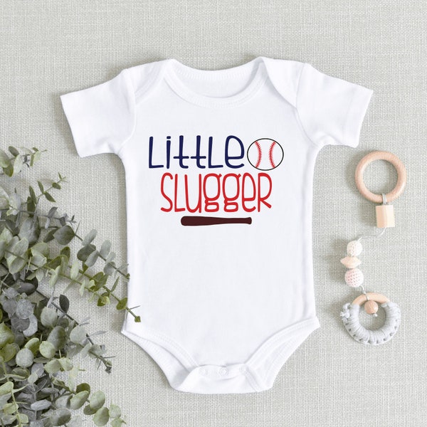 Little Slugger Baby Onesie® - Baseball Baby Bodysuit, - New Player in Town - Baseball Lover Onesie® - Cute Baby Gift - Baby Shower Gift