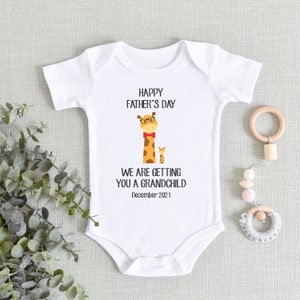 Grandpa Pregnancy Announcement Baby ONESIES® Brand Bodysuit - Happy Fathers Day Baby Announcement - Pregnancy Reveal - New Grandpa Announce