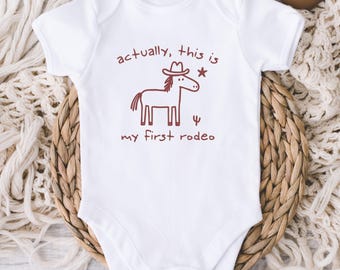 Premier rodéo de bébé ONESIE® - Body vraiment drôle, c'est mon premier rodéo - bébé western - rodéo - campagne - ferme - cadeau de baby shower