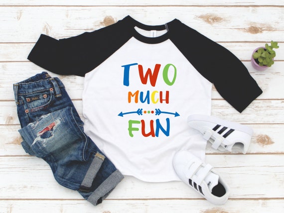 Boys 2nd Birthday Shirt - Two Birthday Tee - Two Year Old Boy Birthday - Second Birthday Boy - 2nd Birthday Boy - Two Much Fun