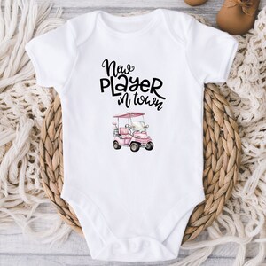 New Player in Town Baby ONESIES® Bodysuit - Cute Girls Golf Bodysuit, - Golf Lover Baby Gift - Baby Shower Gift - New Baby Girl - Cute Baby
