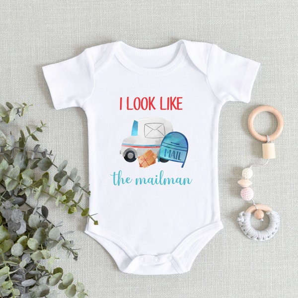 I Look Like The Mailman Onesies® Bodysuit - Post Office Office Bodysuit - Funny Mail Person - New Mailman Mommy Daddy - Baby Shower Gift