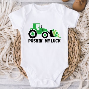 St. Patrick's Day Baby ONESIES® Brand Bodysuit - Pushing My Luck Charm Bodysuit - Baby Boy 1st St Patricks Day - Irish Boy baby St Patrick