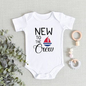 New to the Crew Sailboat baby Onesie® - boat crew onsie - new lake buddy - new baby announcement - pregnancy reveal - baby shower gift