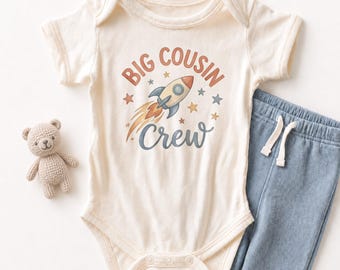 Big Cousin Crew Baby ONESIE® - Cute Rocket Space Bodysuit