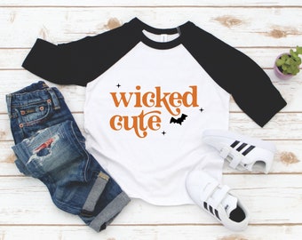 Wicked Cute Girls Halloween Shirt - Toddler Girl Halloween Shirt - Cute Fall Top for Girls - Happy Halloween Tee - Cute Halloween Top